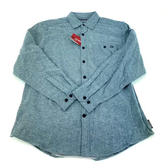 Wolverine Men's Emmet Dark Slate Long Sleeve Button Up Flannel Shirt Sz L - XXL - Picture 1 of 2